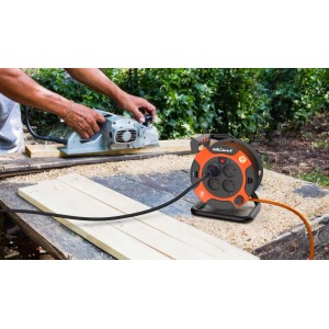 Düwi Przedłużacz bębnowy 4-gniazdowy 2P+Z 3x1,0 mm2 pomarańczowo-czarny 20 m