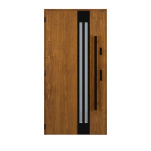 Wiśniowski Drzwi zewnętrzne Tornado STOPS pochwyt Złoty Dąb 90L