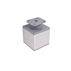 Noga meblowa Hettich, kwadratowa, 60-75x60x60mm, stal aluminium-optyka, regulowana wysokość.