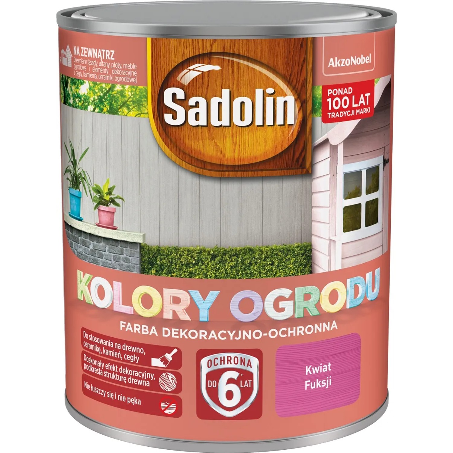 Sadolin Kolory ogrodu farba do drewna kwiat fuksji 700 ml