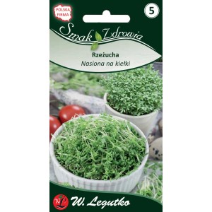 Zdjęcie nasion rzeżuchy t.b.t. do sadzenia w ogrodzie lub na balkonie.