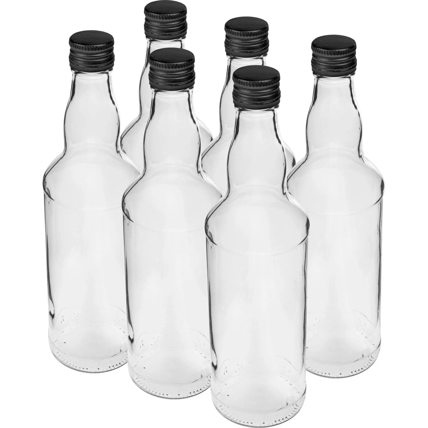 Butelka na wódkę z zakrętką 500 ml - 6 szt.