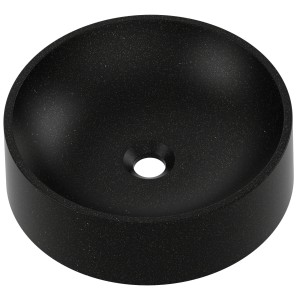 Czarna, okrągła umywalka nablatowa t.b.t.