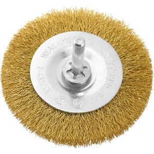 LUX Mosiężna szczotka tarczowa, Ø 75 mm, do wiertarek, idealna do usuwania rdzy i czyszczenia.