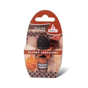 Olejek zapachowy Metrox drzewo sandałowe w kartonowym opakowaniu, do aromatyzacji pomieszczeń.