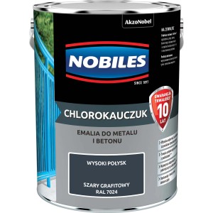 Nobiles Chlorokauczuk farba antykorozyjna, Szary Grafitowy, wysoki połysk.