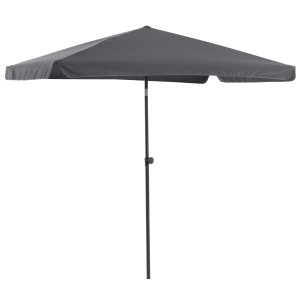 Antracytowy parasol balkonowy Hernando, 210x140 cm, z funkcją push-up.