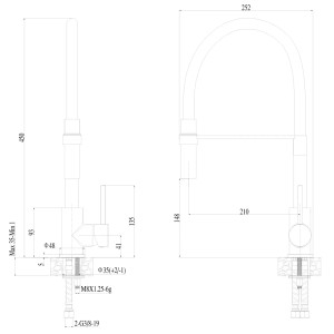 Axis Bateria kuchenna Emma chrom szary