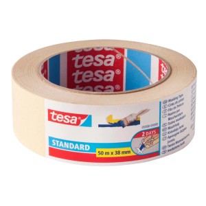 Tesa Standard taśma maskująca, 50 mm x 38 mm, do czystych krawędzi malarskich.