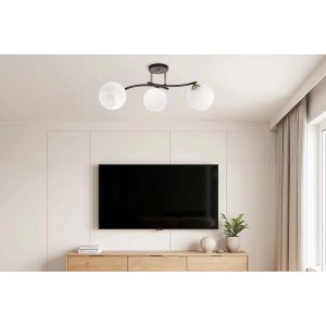 Candellux Lampa sufitowa CALMO 3xE27 40W brunatno-biała
