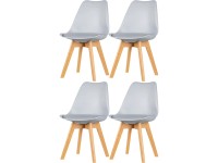 Komplet czterech krzeseł do jadalni Sara ekoskóra szare