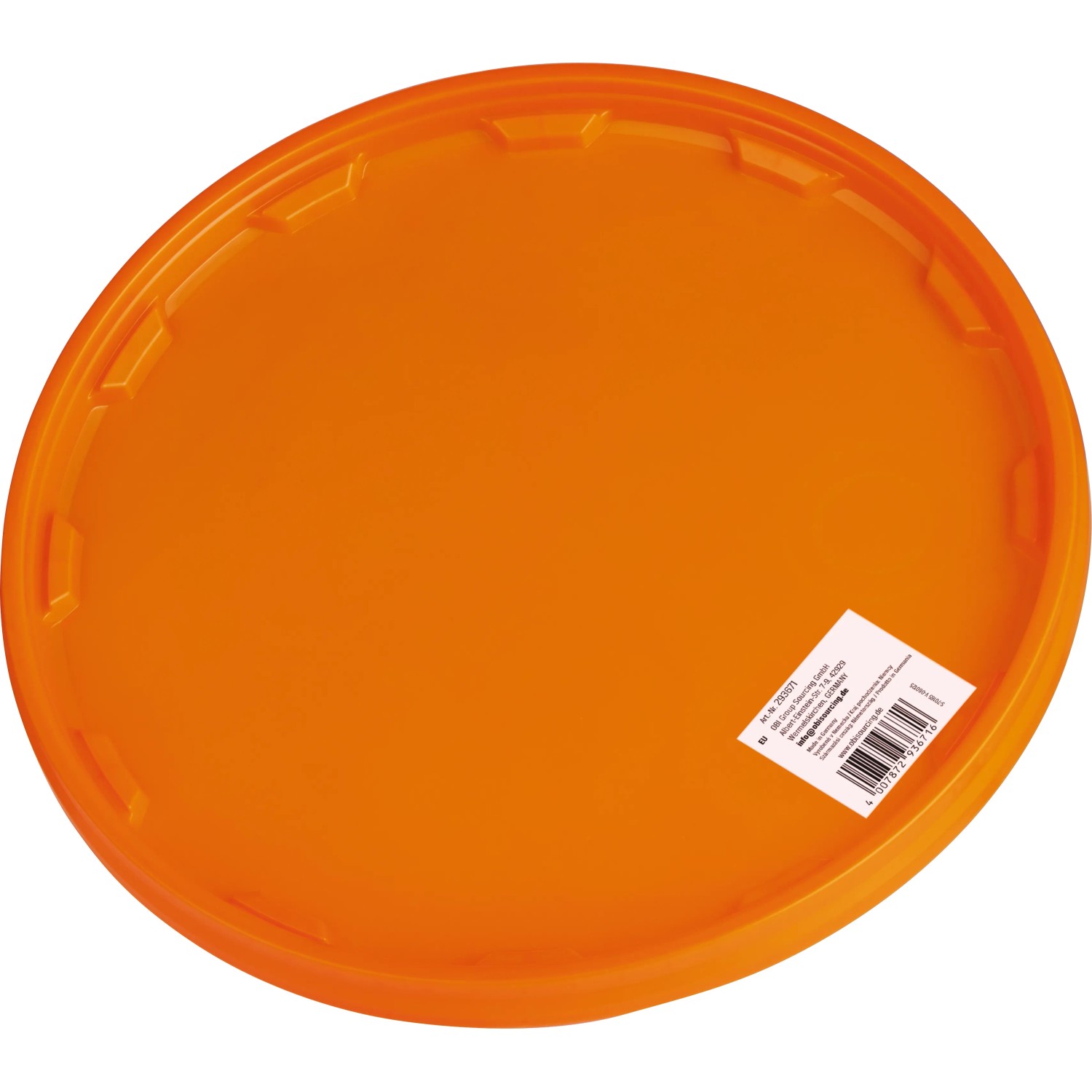 Pomarańczowa pokrywa plastikowa OBI XXL do wiader, Ø 38,2 cm.