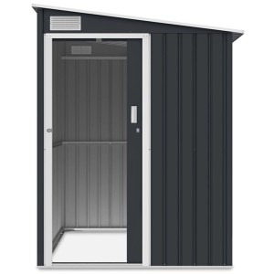Domek ogrodowy metalowy Jasper Cold Grey - 194x150 cm, wys. 187 cm