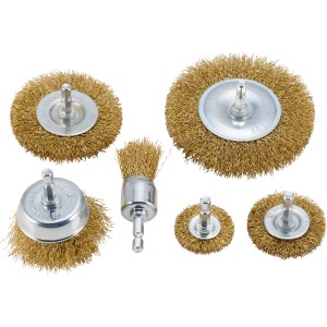6-częściowy zestaw szczotek do wiertarek do usuwania rdzy, farby i czyszczenia metalu i drewna.