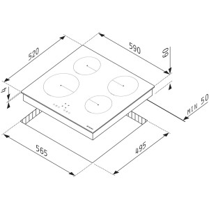 Pyramis Płyta indukcyjna PHI62430FMB czarna 59 cm