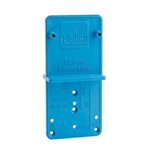 Szablon Hettich MultiBlue do oznaczania zawiasów i złączy meblowych.