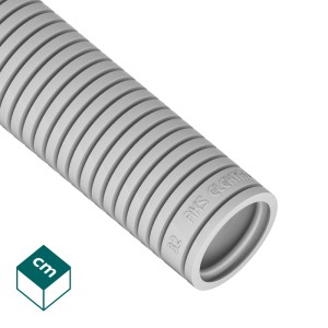 Szary peszel, elastyczny, karbowany, średnica 32 mm.