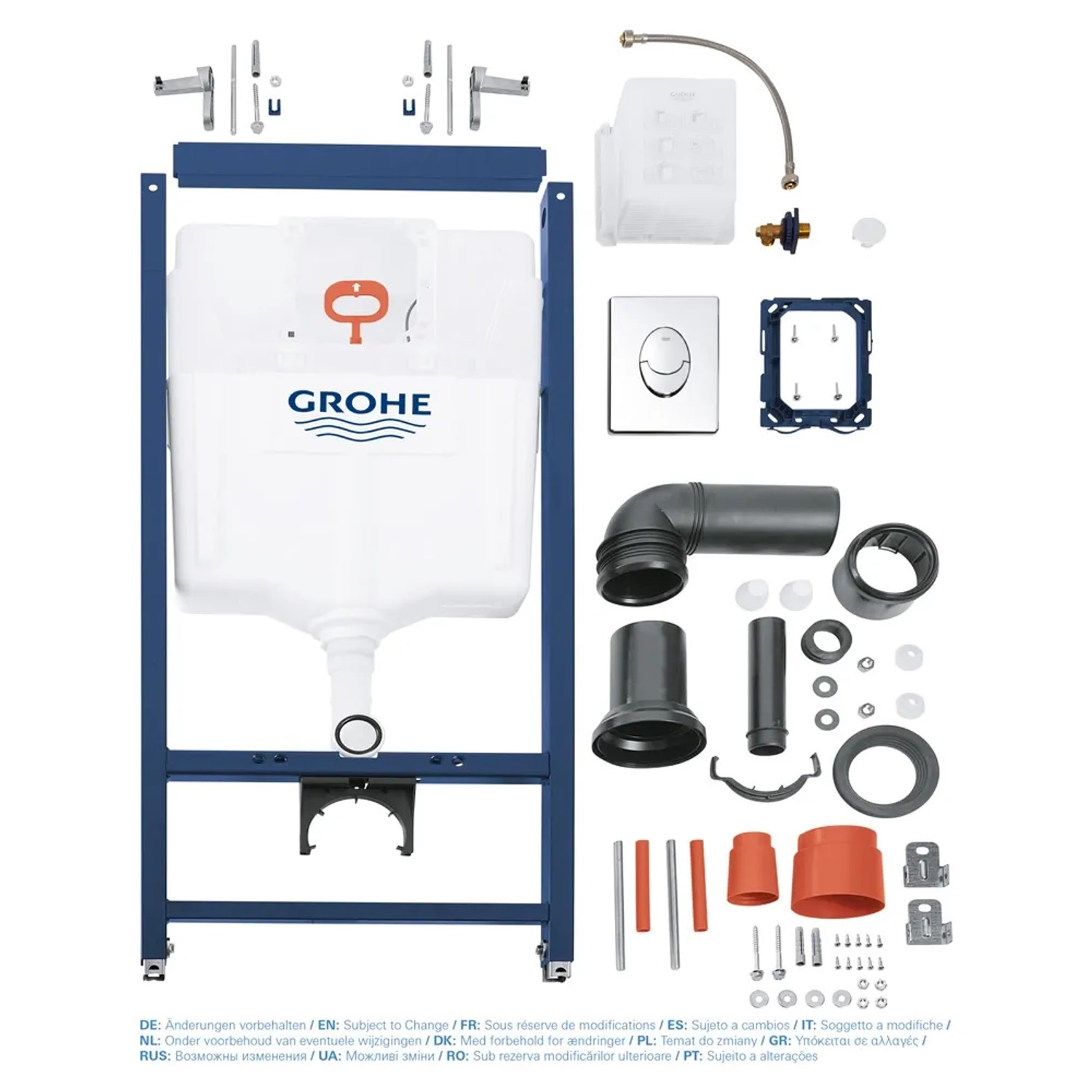 Grohe QuickFix Solido zestaw podtynkowy WC ze spłuczką i chromowanym przyciskiem Skate Cosmopolitan.