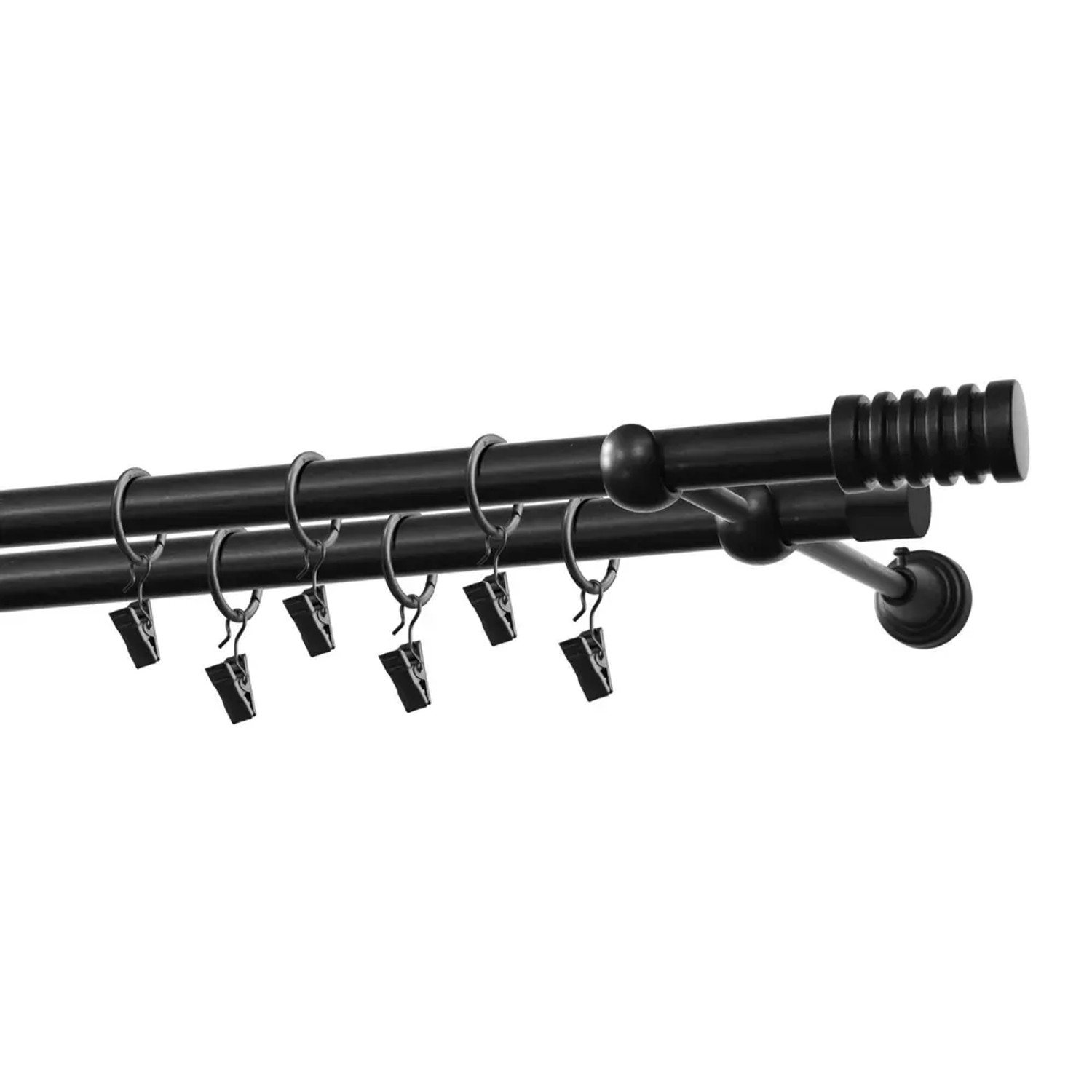 Karnisz PORTO podwójny 19 mm czarny 200 cm