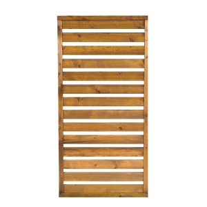 Drewniany panel ogrodzeniowy z poziomymi listwami do ogrodu.