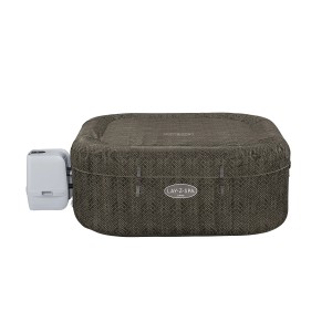 t.b.t. Nadmuchiwana wanna z hydromasażem w kolorze brązowym z szarą pompą.