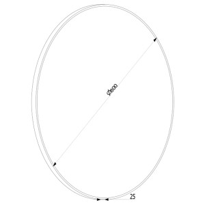 Rysunek techniczny okrągłej Lustry t.b.t. o średnicy 800 mm.