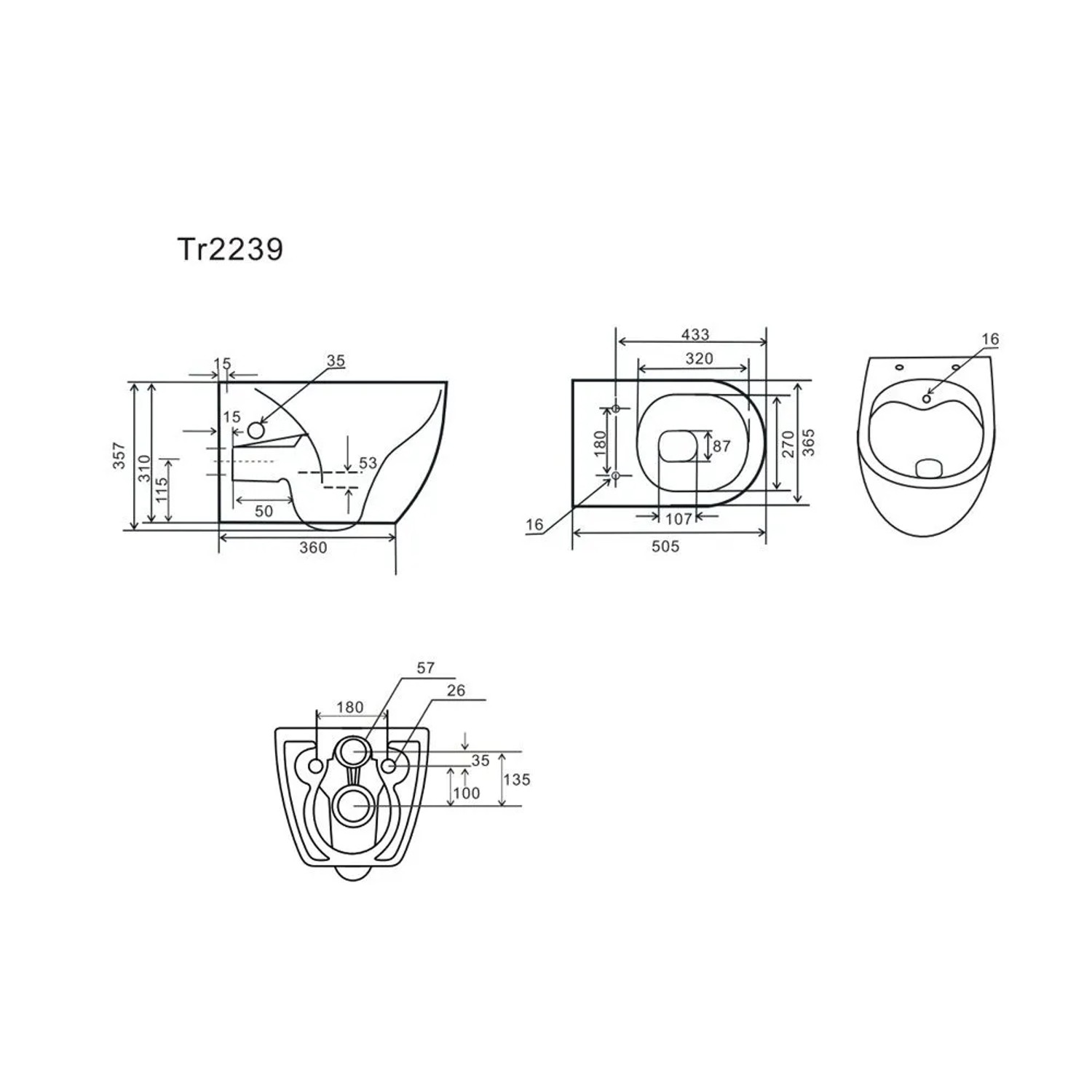 Miska WC+ bidet Monesi b. bezkołnierzowa 50x35,5x35_6
