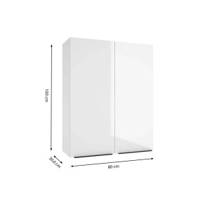 Biała szafka wisząca (80x100x30,6 cm) z kategorii zestawy mebli kuchennych.
