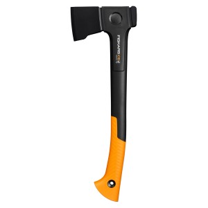 Fiskars X-series Uniwersalna siekiera X18, 44,5 cm, z czarną głowicą i pomarańczową rękojeścią.