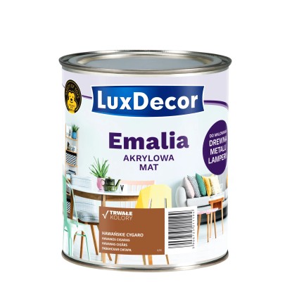 LuxDecor Emalia akrylowa do drewna i metalu mat hawańskie cygaro 750 ml