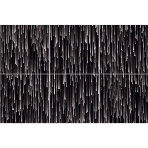 Płytka dekoracyjna t.b.t. z abstrakcyjnym wzorem pionowych linii w kolorze czarno-białym.