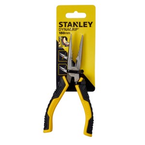 Kombinerki Stanley Dynagrip 150mm, żółto-czarne, do precyzyjnego chwytania i cięcia.