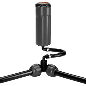 Kolanko Gardena do systemów zraszających, gwint zewnętrzny 25 mm x 19 mm, do montażu narożnego.