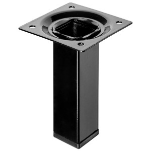 Czarna noga do stołu Hettich, 25x25x100 mm, kwadratowa, do mebli.