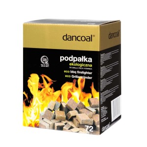 Opakowanie ekologicznej rozpałki Dancoal do grilla, pieca i kominka.