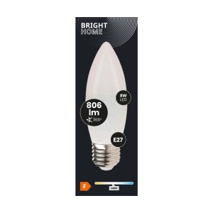 Żarówka LED E27 w kształcie świecy, 8W, 806 lumenów, 4000K. Idealna do nastrojowego oświetlenia.