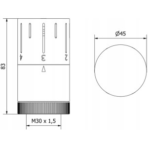 Giovanni Głowica termostatyczna biały mat M30x1,5 mm