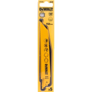 Zestaw brzeszczotów do piły szablastej DeWalt, 5 sztuk, 152 mm, do metalu.