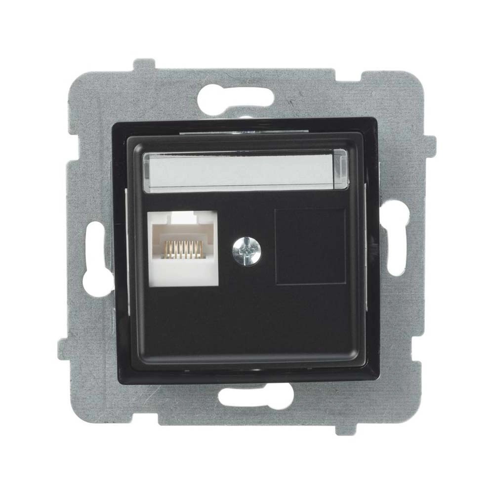 Gniazdo Rosa pojedyncze komputerowe RJ45 czarne