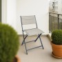 Składane krzesło Toconao ze stali w kolorze antracytowo-beżowym do ogrodu lub na balkon.