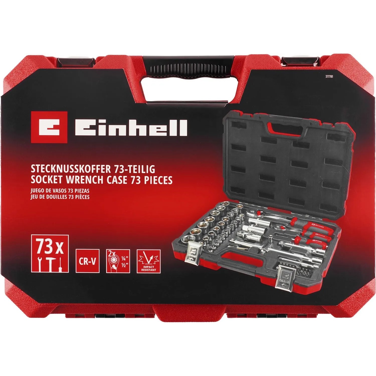 Einhell Zestaw kluczy nasadowych - 73 cz.