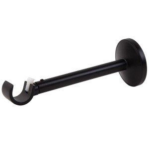 Czarny wspornik karnisza t.b.t. do montażu na ścianie.