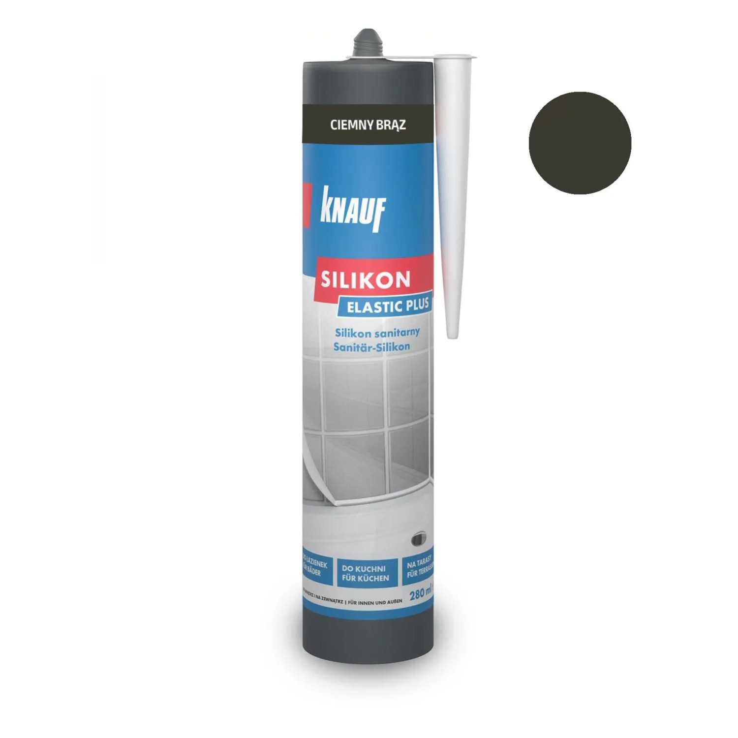 Knauf Silikon sanitarny ciemny brąz 280 ml