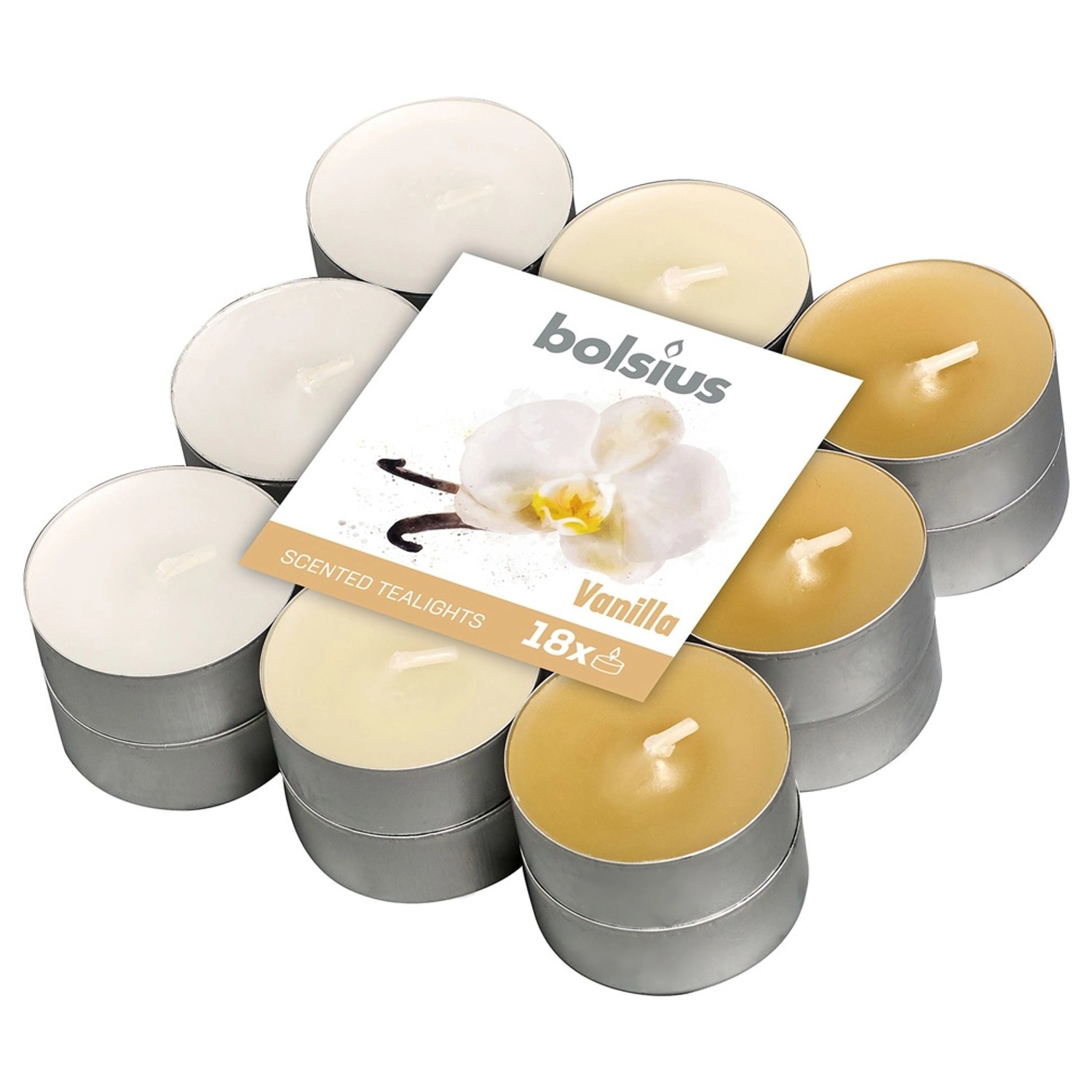 Bolsius Podgrzewacze zapachowe 18 szt. Wanilia