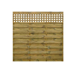 Panel ogrodzeniowy drewniany z kratką. Drewniany płot osłonowy do ogrodu.