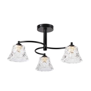 Candellux Lampa wisząca SUDAN czarna 3xE27 40W klosz bezbarwny
