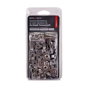 t.b.t. Zestaw montażowy ze stali nierdzewnej do desek tarasowych, wystarcza na 2m² tarasu.