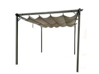 4IQ Pergola ogrodowa metalowa beżowa - 3 x 4 m