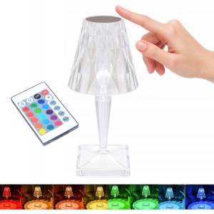 Düwi Lampka stołowa akumulatorowa RGB CRISTAL DIAMONDO