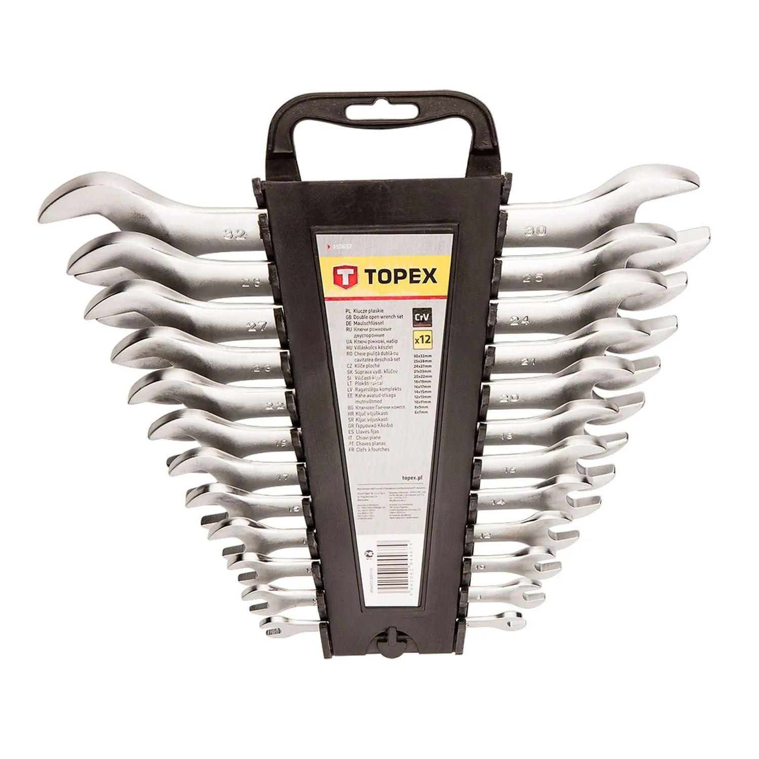 Topex Klucze płaskie dwustronne 6-32 mm - 12 szt.